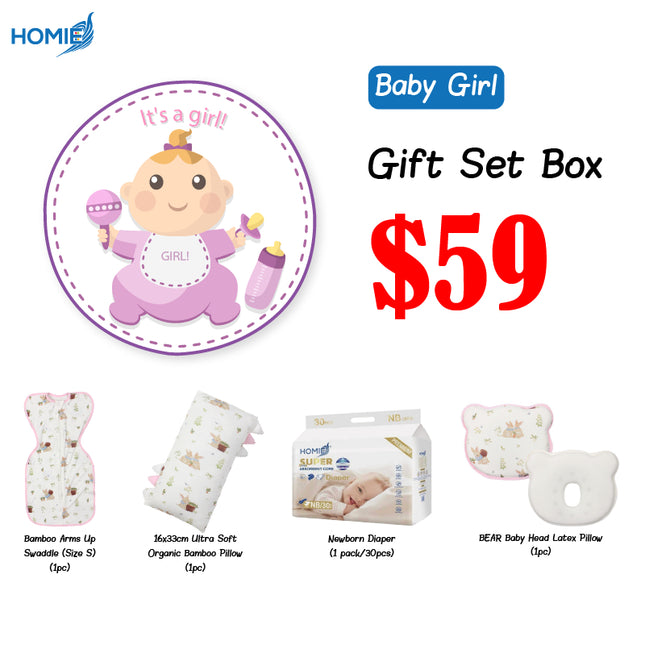 HOMIE Customized Newborn Baby Gift Set Box / Personalized Baby Hamper / Welcome Baby Boy Girl Gifts