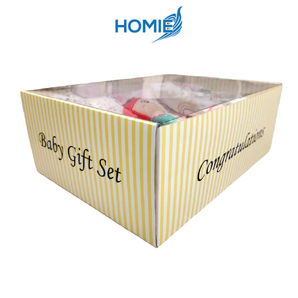 HOMIE Customized Newborn Baby Gift Set Box / Personalized Baby Hamper / Welcome Baby Boy Girl Gifts