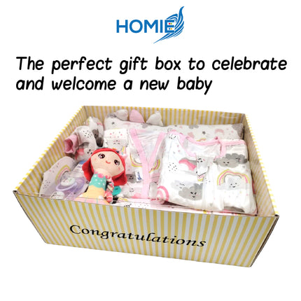 HOMIE Customized Newborn Baby Gift Set Box / Personalized Baby Hamper / Welcome Baby Boy Girl Gifts