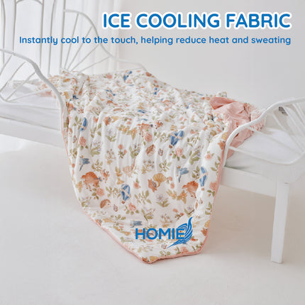 HOMIE Baby Kids Ice Cooling Blanket / Ultra Soft Breathable Summer Silky Blankets for sleep & nap