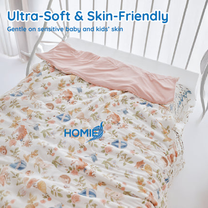 HOMIE Baby Kids Ice Cooling Blanket / Ultra Soft Breathable Summer Silky Blankets for sleep & nap
