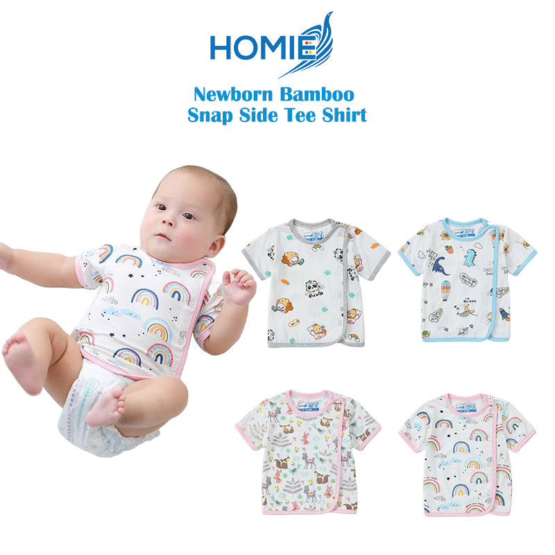 Homie Newborn Bamboo Snap Side Tee Shirt