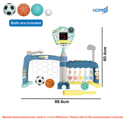 5in1 Sports Adventure Playset (Soccer, Basketball, Bowling, Golf, Baseball)