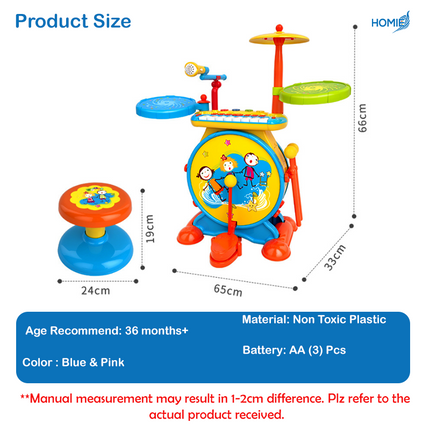 2-in-1 Drum & Piano Music Toy Set