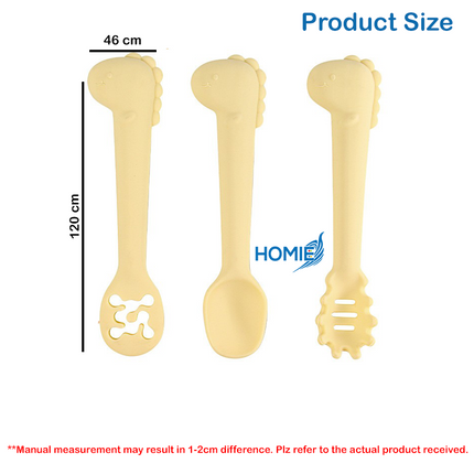 Silicone Baby Training Self-Feeding Spoon Set (Food-Safe Silicone for 1+ Year Olds)