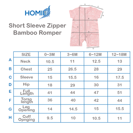 (C)Short Sleeve With Zipper Sleepsuit/Baby Rompers