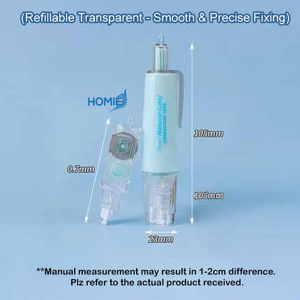 Press-Type Pen Style Correction Tape (Refillable Transparent)