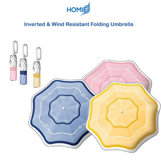 INVERTED UMBRELLA safe sectional retraction wind resistant folding umbrella