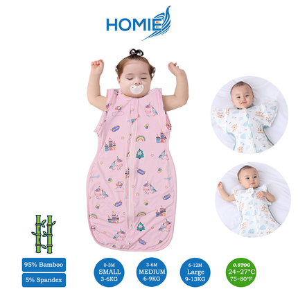 (A) 2 in 1 Transitional Swaddle Cotton & Bamboo Material