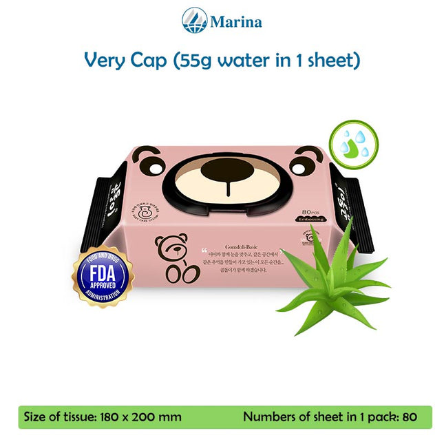 Very Very Cap Wet Wipe Tissue (80sheets in 1 pack, 10 packs in 1 carton)