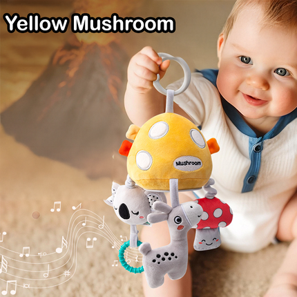 Hanging Rattle Toy for Car Seat, Crib,& Stroller–Baby Soothing Plush Mobile 0-12 Months