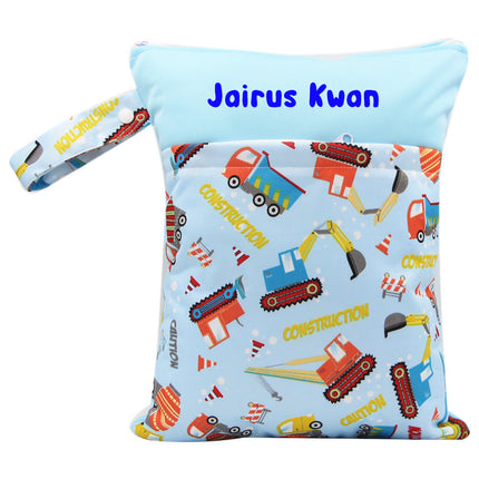 Size: 30x35cm Waterproof wet bag #Name Personalised Multifunction Wet Bag | Reusable Diaper Bag