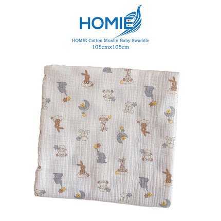 Bamboo Muslin Swaddle Blanket – Ultra-Soft & Breathable (105x105cm)