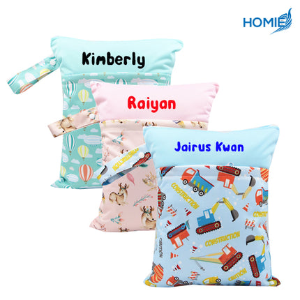 Size: 30x35cm Waterproof wet bag #Name Personalised Multifunction Wet Bag | Reusable Diaper Bag
