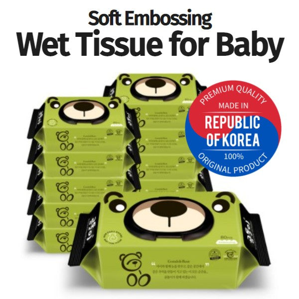 #Wet Wipe Basic-Cap 800 (80 sheets x 10 packs)#Gomdoli Korea Organic Baby Wet Tissue | Kids Adult Wet wipes