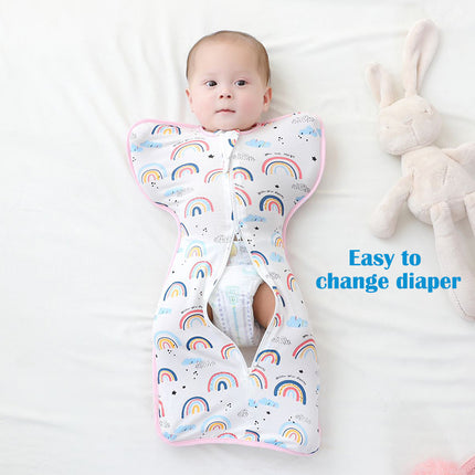 Baby Bamboo Swaddle and Sleeping Bag - Arms Up Position Baby Sleepsack 0-3M/3-6M