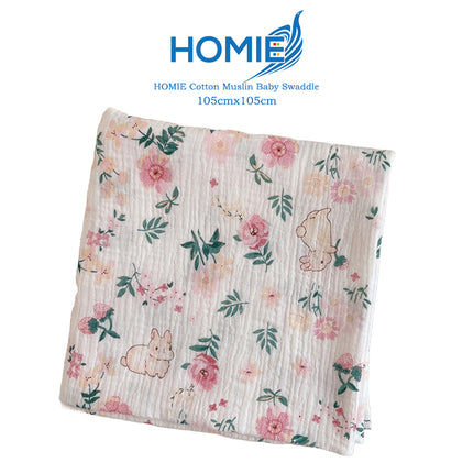 Bamboo Muslin Swaddle Blanket – Ultra-Soft & Breathable (105x105cm)