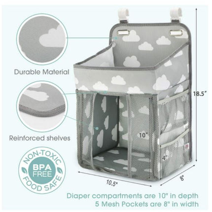 Portable Folding Baby Diaper Organizer Holder Multi Function Infant Nursing Nappy Storage Hanging Bag