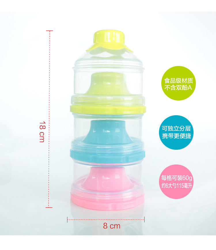 Baby Formula Storage Container 3-Grid Baby Milk Powder Container