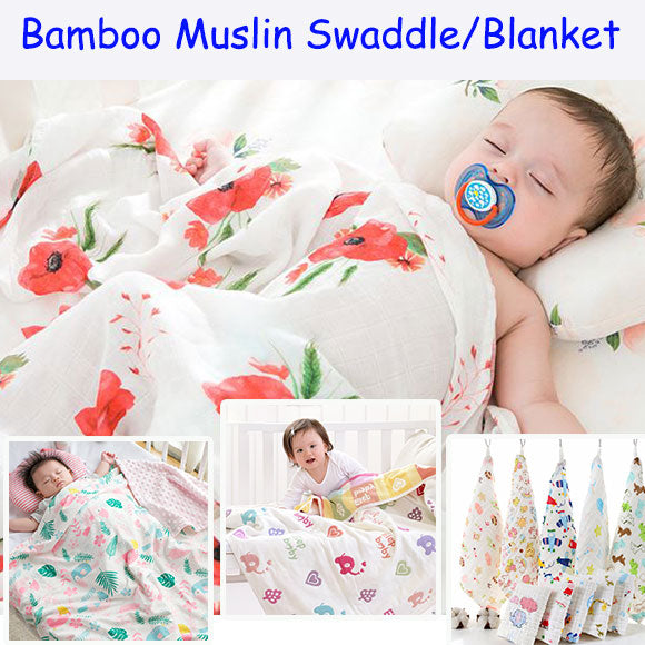 Bamboo Muslin Swaddle Blanket – Ultra-Soft & Breathable (120x120cm)