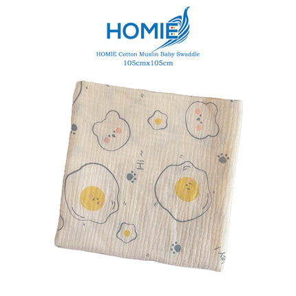 Bamboo Muslin Swaddle Blanket – Ultra-Soft & Breathable (105x105cm)