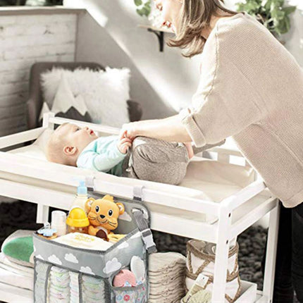Portable Folding Baby Diaper Organizer Holder Multi Function Infant Nursing Nappy Storage Hanging Bag