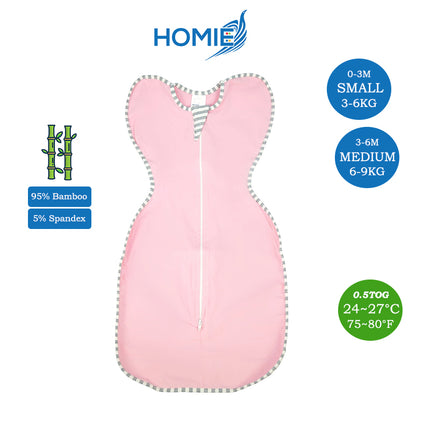 Baby Bamboo Swaddle and Sleeping Bag - Arms Up Position Baby Sleepsack 0-3M/3-6M