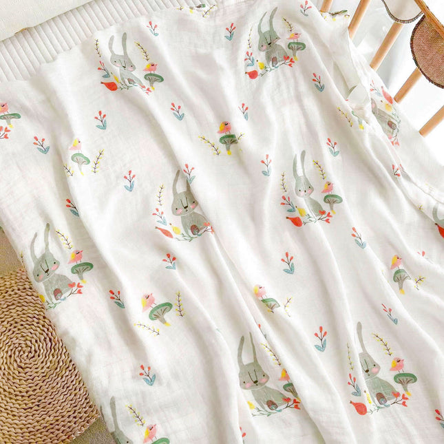Bamboo Muslin Swaddle Blanket – Ultra-Soft & Breathable (110x110cm)